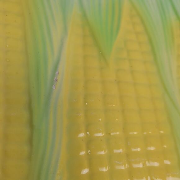 Vintage Ceramic Corn On The Cob 12" Square Serving Dish Plate w Paint Wear - Picture 4 of 5